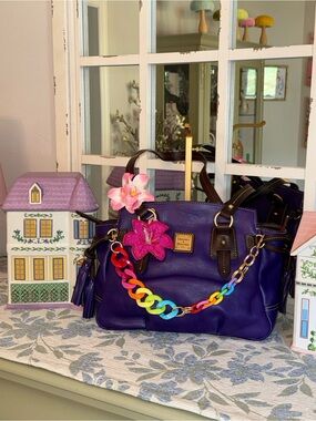 Dooney & Bourke Purple Leather Toledo Satchel